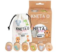 KNETÄ Lot de tampons en bois « Zoo Animales » - Idée cadeau pour enfants - Outil de pétrissage - Accessoire de pâte à modeler