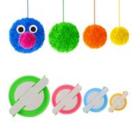 KNEWMART Pom Pom Maker,4 Tailles Fluff Ball Weaver Needle PomPom Maker Set-DIY Pompoms Kits de fabrication de poche artisanale-Jeu de tricoterie Ensemble d'outils artisanaux Pom-pom Maker