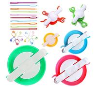 KNEWMART Pompom Makers,5 Taille Pompom Fabricants Tisserandes de Boules Peluches Travaux d'aiguilles Outils de Laine à Tricoter DIY Kit + 10pcs marqueurs de Point à Tricoter + 10pcs Aiguilles en(26)