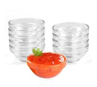 KNGNGK 10 Pièces Bol à Sauce en Verre, 75 ml Mini Bol à Sauce, Bols à Tapas et Sauces, Bols à Dessert en Verre Transparent, Petit Bol Verre Trempé pour Sauces, Fruits, Epices, Dessert