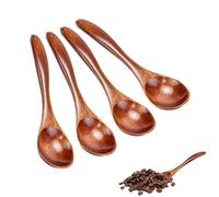 KNGNGK 4 Pièces Petite Cuillere en Bois, 13x3cm Petite Cuillère à Café en Bois, Cuillere en Bois Miel, Petite Cuillere en Bois d'Olivier, Petite Cuillere en Bois de Cuisine pour Thé, Café, Miel