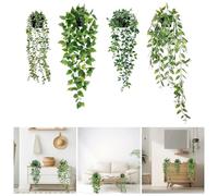 KNGNGK 4 Pièces Plante Artificielle Tombante Fausse Plante Tombante avec Pot Fausse Plante Verte Tombante Plantes Artificielles Suspendues Fausse Plante Tombante Interieur pour Cuisine, Jardin, Bureau