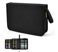 KNGNGK 72 Trous Trousse à Crayon, Trousse de Rangement Feutre en Oxford, Sac de Rangement pour Crayon, Trousse Crayon de Couleur, Trousse à Crayon Grande Capacité pour Étudiant, Artiste, Bureau (Noir)