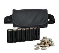 KNGNGK Sacoche Banane Serveur, Sacoche de Service en PU avec Monnayeur Euro, Portefeuille de Serveur, Sacoche Serveur Monnayeur avec Fermeture Magnétique pour Serveur, Caissier, Voyage (Noir)