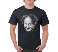 KNHBtuhv2 Larry The Three Stooges T-Shirt Moe Curly Shemp 3 Trio Retro Icons Men's Black XXL