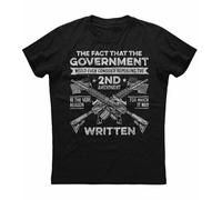 KNHBtuhv2 The Fact That The Government, Gun Patriotic T-Shirt Black M