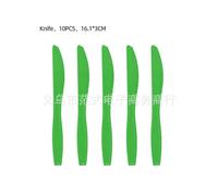 (Knife-10pcs) My World Party Supplies Set Pixel War Children's Birthday Game Decoration Disposable Paper Plate Set