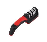 knife sharpener, kitchen knife sharpener, Handheld Knifes Sharpening Tool 3 Segments Red and Black Multipurpose Knifes Sharpeners for Kitchen