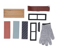Knife Sharpening Stone Set, Dual Sided 400/1000 3000/8000 Whetstone Set Stone Polishing Finishing Combination Set with Wooden Base Non-Slip Pad, Knife Sharpening Stone Set, Dual Sided 400/1000 30