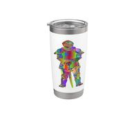 Knight Armor Chevalier médiéval coloré Gobelet isotherme en acier inoxydable double paroi