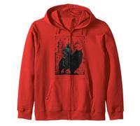 Knight Cat Rider Chevalier médiéval Vintage des années 90 Sweat à Capuche