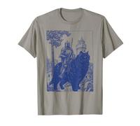 Knight Cat Rider Chevalier médiéval Vintage des années 90 T-Shirt