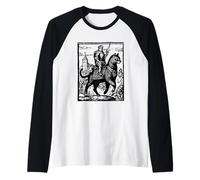 Knight Cat Rider Funny Retro Dark Art des années 90 Meme Funny Cat Cat Manche Raglan