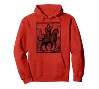 Knight Cat Rider Funny Retro Dark Art des années 90 Meme Funny Cat Cat Sweat à Capuche