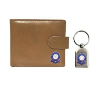 Knight Portefeuille en cuir beige avec porte-clés Blackburn, beige