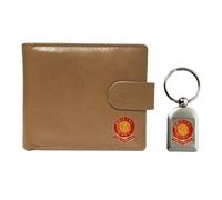 Knight Portefeuille en cuir beige avec porte-clés Bristol C, beige