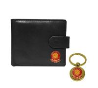 Knight Portefeuille en cuir noir avec porte-clés Bristol C, Noir