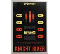 Knight Rider - Poster - unité de contrôle KITT + cadre interchangeable, Shinsuke® Maxi aluminium argenté, vitre acrylique