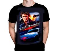 Knight-Rider T-shirt pour homme avec impression classique de film d'horreur, t-shirt graphique noir, t-shirt affiche de film, noir, XX-Large