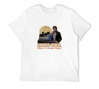 Knight Rider TV Show Full Moon Make It A Michael Knight Men's T-Shirt Unisex White Cotton Print Tee Shirts XL
