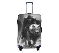 Knight Riding Giant Wolf Housses de bagage de voyage - Housses élastiques pour valises de protection pour bagages de 45 à 32 cm, Noir, X-large