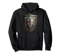 Knights Templar Shield Deus Vult Medieval Crusader Warrior Sweat à Capuche