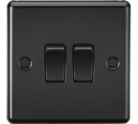 Knightsbridge 10AX Interrupteur 2 voies 2G Noir mat