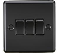 Knightsbridge 10AX Interrupteur 2 voies 3G Noir mat