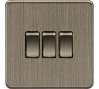 Knightsbridge 10AX Interrupteur va-et-vient 3G Laiton antique