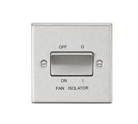 Knightsbridge CS11BC 10AX Interrupteur isolateur de ventilateur 3 pôles - Bord carré Chrome brossé, 10,5 mm x 89 mm x 89 mm