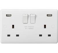 Knightsbridge CU9948 Curved Edsge Double prise USB, Blanc