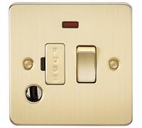 Knightsbridge FPA, FP6300FBB - Prise - Wall Plate - 13A - Golden - Brushed Brass - 87.5 x 87.5 mm