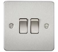 Knightsbridge Fpav3000bb 10 A 2 G 2 Voies commutateur avec Assiette Plate - Laiton brossé P, FP3000BC