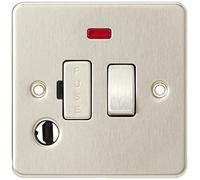 Knightsbridge Fpav6300fbc Assiette Plate 13 A commuté Spur Fusionné unité avec néon et Flex Prise de Courant - Chrome brossé