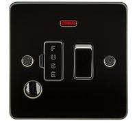 Knightsbridge Fpav6300fgm Assiette Plate 13 A commuté Spur Fusionné unité avec néon et Flex Prise de Courant - Canon de Fusil