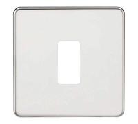 Knightsbridge GDSF001PC Plaque de façade sans vis, grille 1G Chrome poli