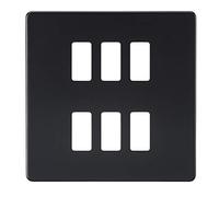 Knightsbridge GDSF006MB Plaque frontale de grille, Noir/Noir, Grid Faceplate 6G
