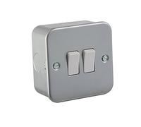 Knightsbridge M3av000 10 A Double 2 Voies en métal revêtus Switch - Argent 1 Unité