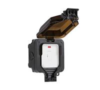 Knightsbridge OP6N Éperon fusible d'extérieur résistant aux intempéries avec néon, noir, 153 mm x 110 mm x 110 mm