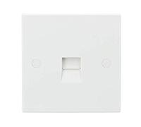 Knightsbridge Prise téléphonique blanche à bord carré en plastique