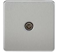 Knightsbridge SF0100BC Prise TV 1 prise sans vis 20 W 230 V Chrome brossé