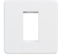 Knightsbridge SF1GMW Screwless 1G Façade modulaire Blanc Mat