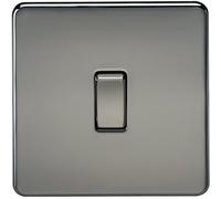 Knightsbridge SF2000BN Interrupteur sans vis 10 A 2 voies 230 V Nickel Noir