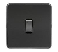 Knightsbridge SF2000MBB Interrupteur va-et-Vient sans vis 1G 230 V Noir Mat