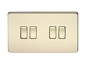 Knightsbridge Sf4100pb sans vis 10 A 4 G 2 voies commutateur Laiton poli