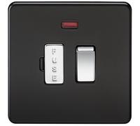 Knightsbridge SF6300NMB Unité d'éperon à fusible sans vis 13 A Noir mat avec bascule chromée