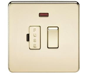 Knightsbridge SF6300NPB Unité d'éperon à fusible sans vis 13 A Laiton poli avec néon