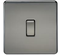 Knightsbridge SF8341BN - Interrupteur Sans Vis 20A 1G DP Noir Nickel Satiné