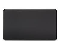 Knightsbridge Sf8360mb 2-Gang Plaque Obturation sans vis - Noir Mat