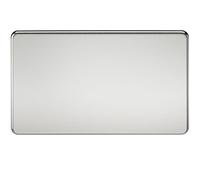 Knightsbridge Sf8360pc 2-Gang Plaque Obturation sans vis - Chrome Poli